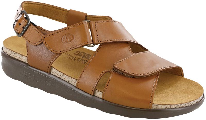 SAS Huggy Cross Strap Sandal - Caramel