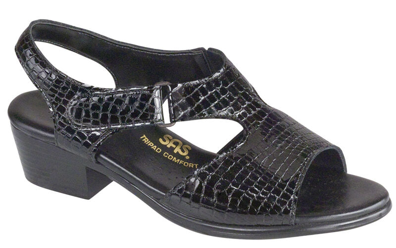 SAS Suntimer Heel Strap Sandal - Black Croc