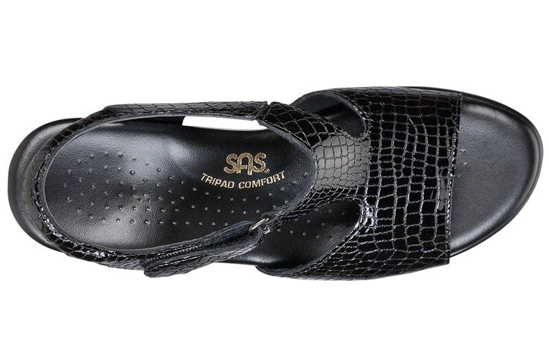 SAS Suntimer Heel Strap Sandal - Black Croc